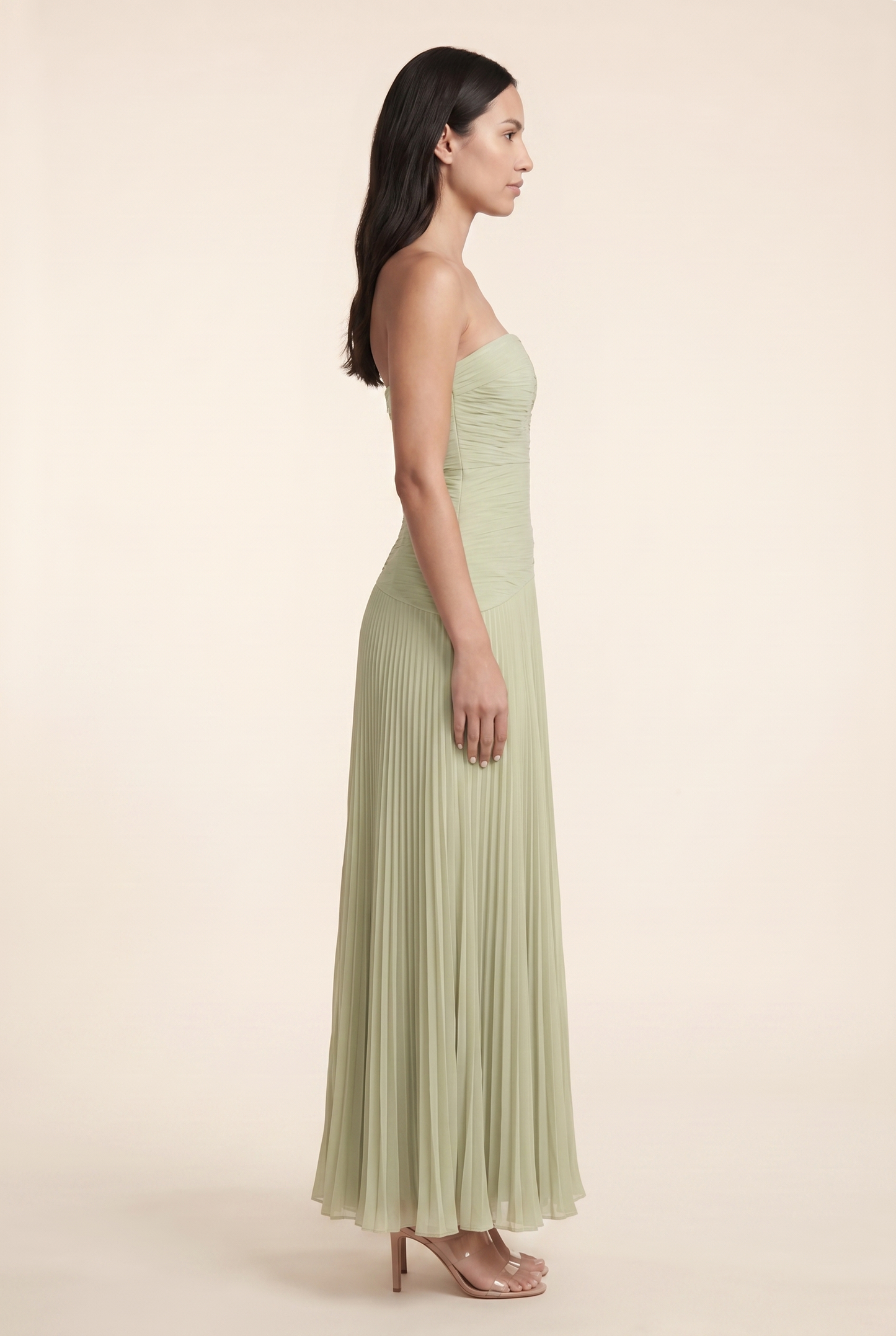 EVI MAXI DRESS Sage Green side