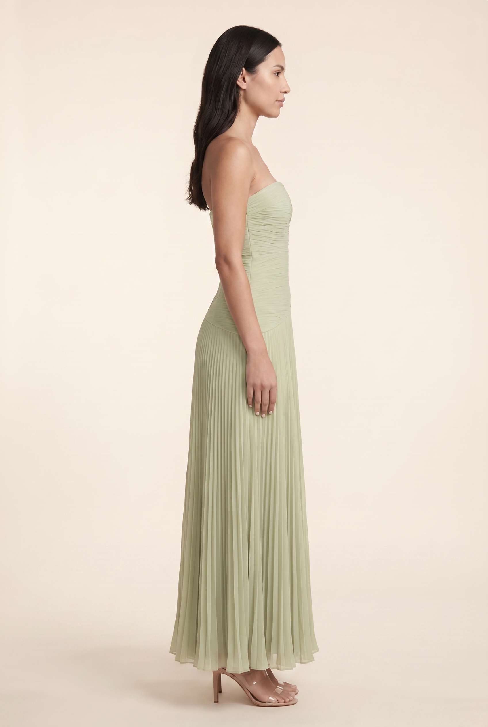 EVI MAXI DRESS Sage Green side