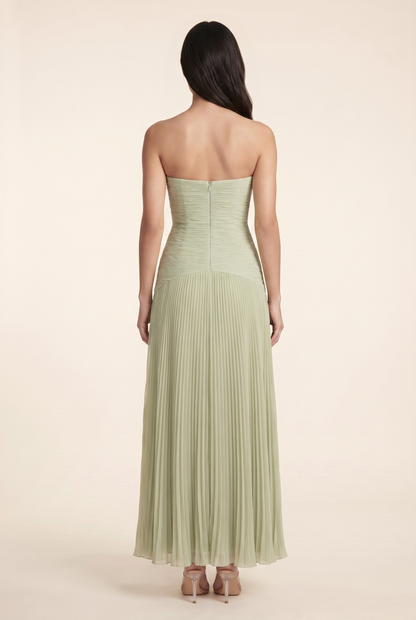 EVI MAXI DRESS Sage Green back