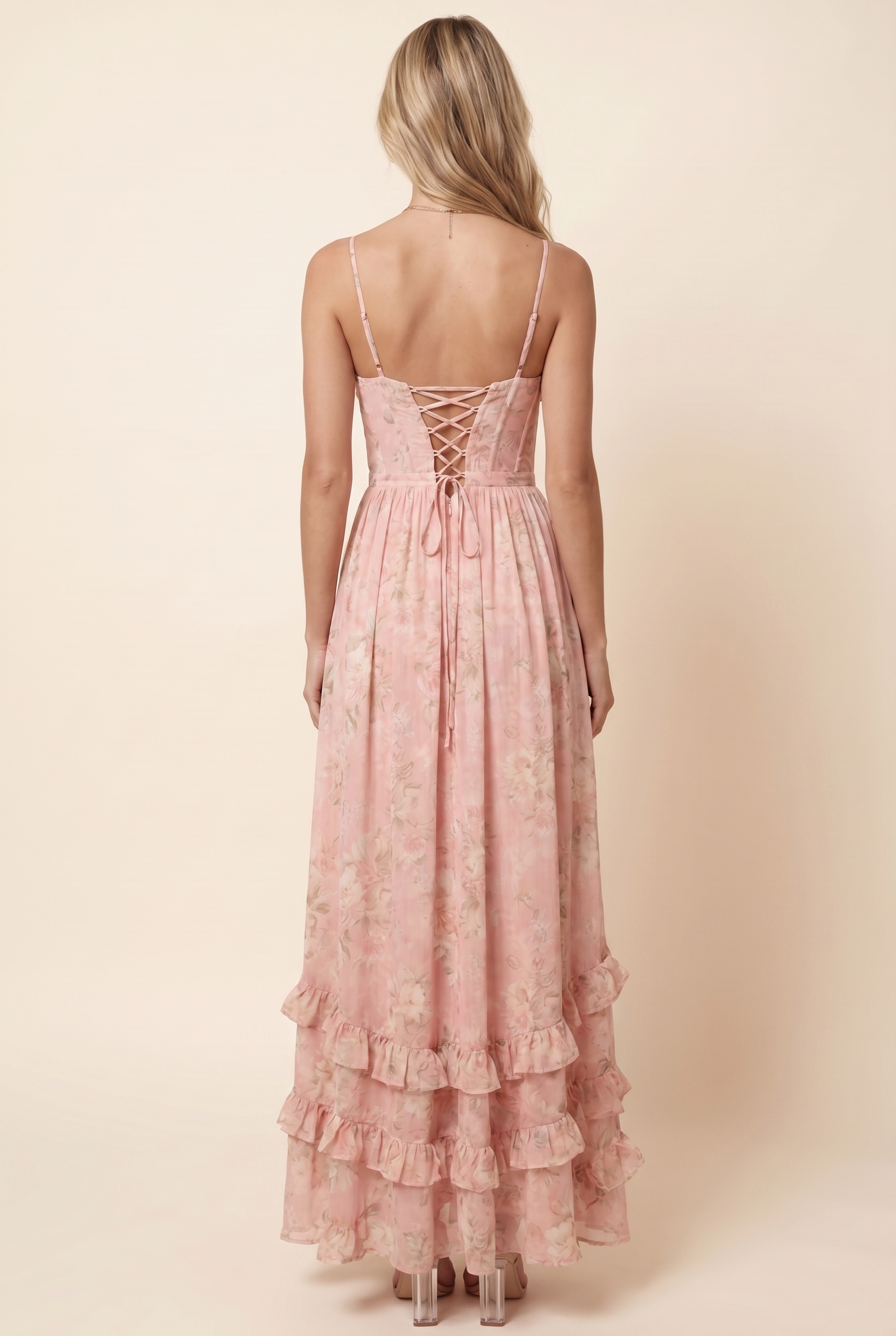 AMIRA MAXI DRESS Blush Garden back