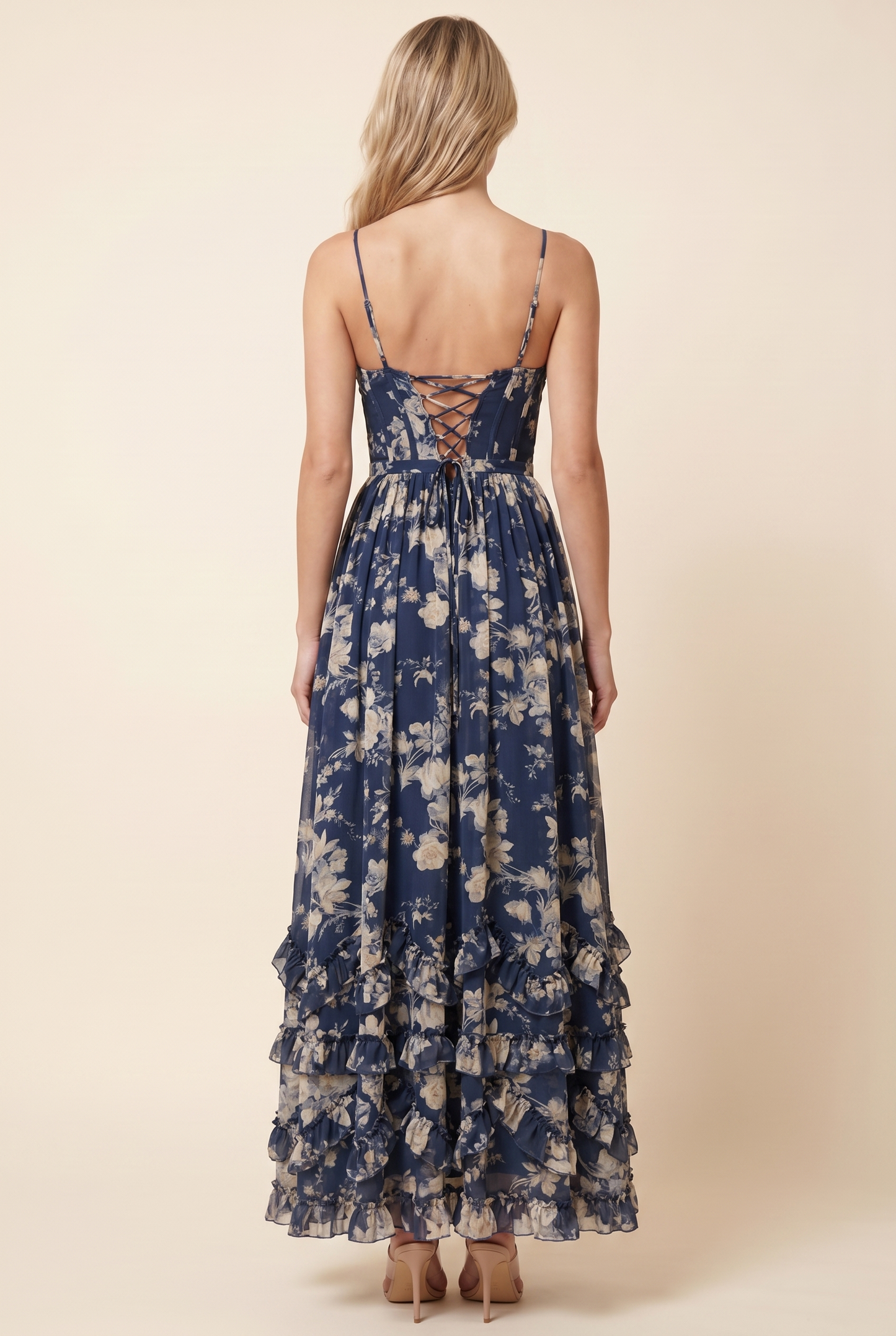 AMIRA MAXI DRESS Midnight Bloom back