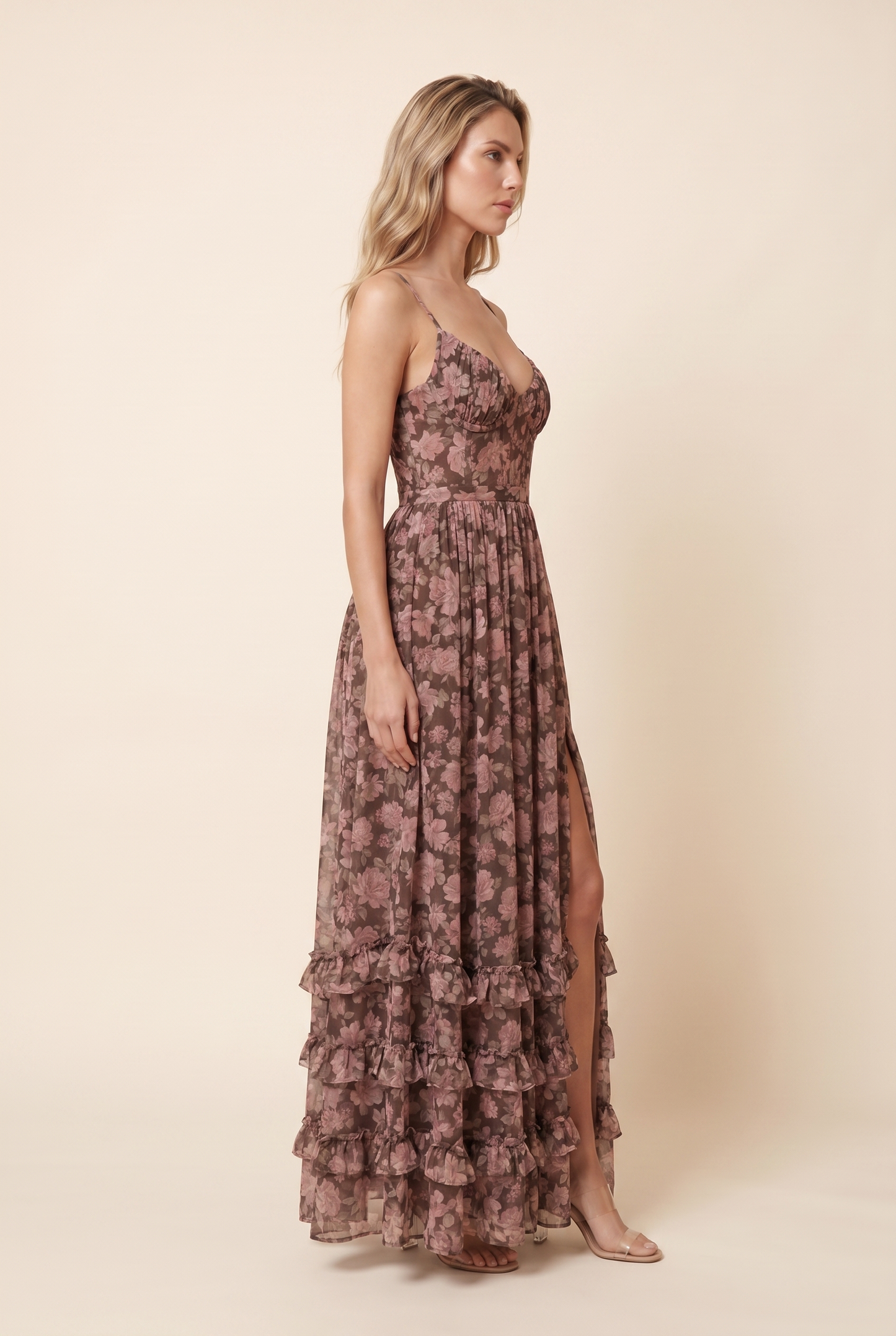 AMIRA MAXI DRESS Dusty Rose side