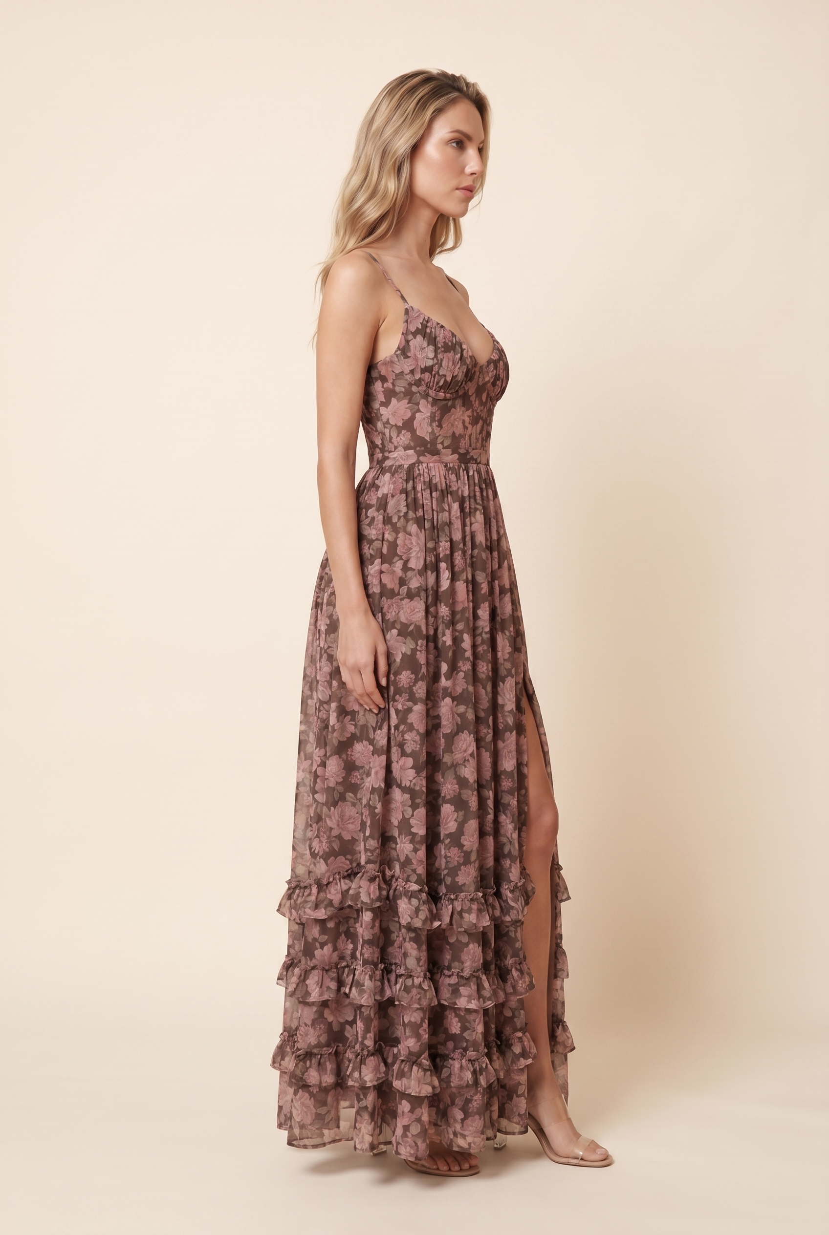 AMIRA MAXI DRESS Dusty Rose side