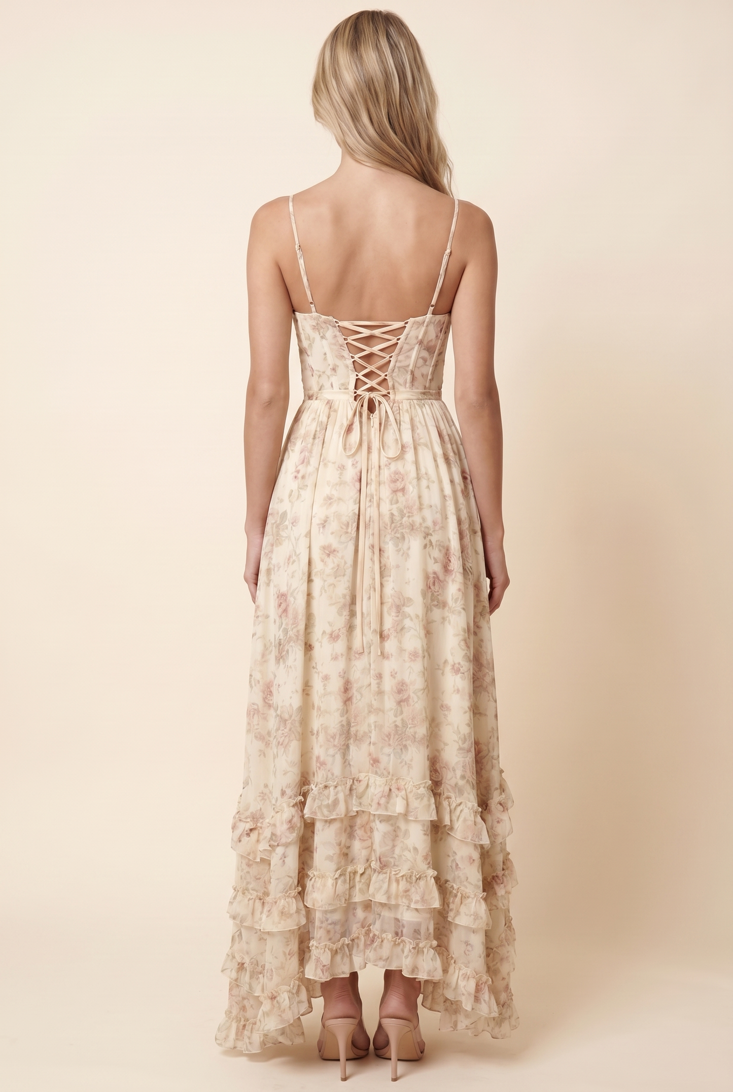 AMIRA MAXI DRESS Champagne Blush back