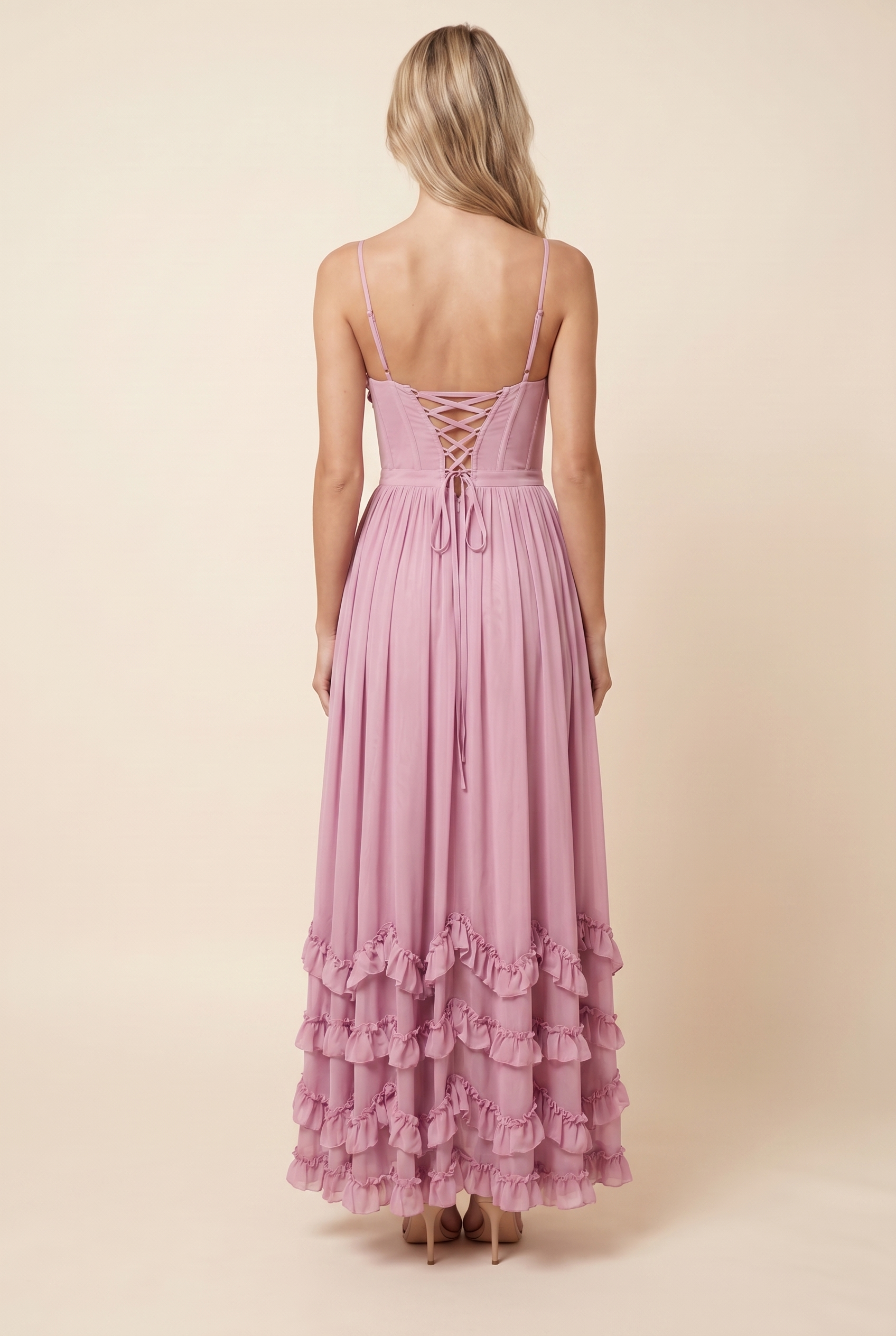 AMIRA MAXI DRESS Rose Petal back
