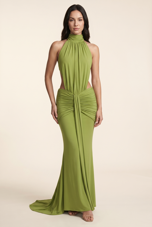 CLARA MAXI DRESS Green front