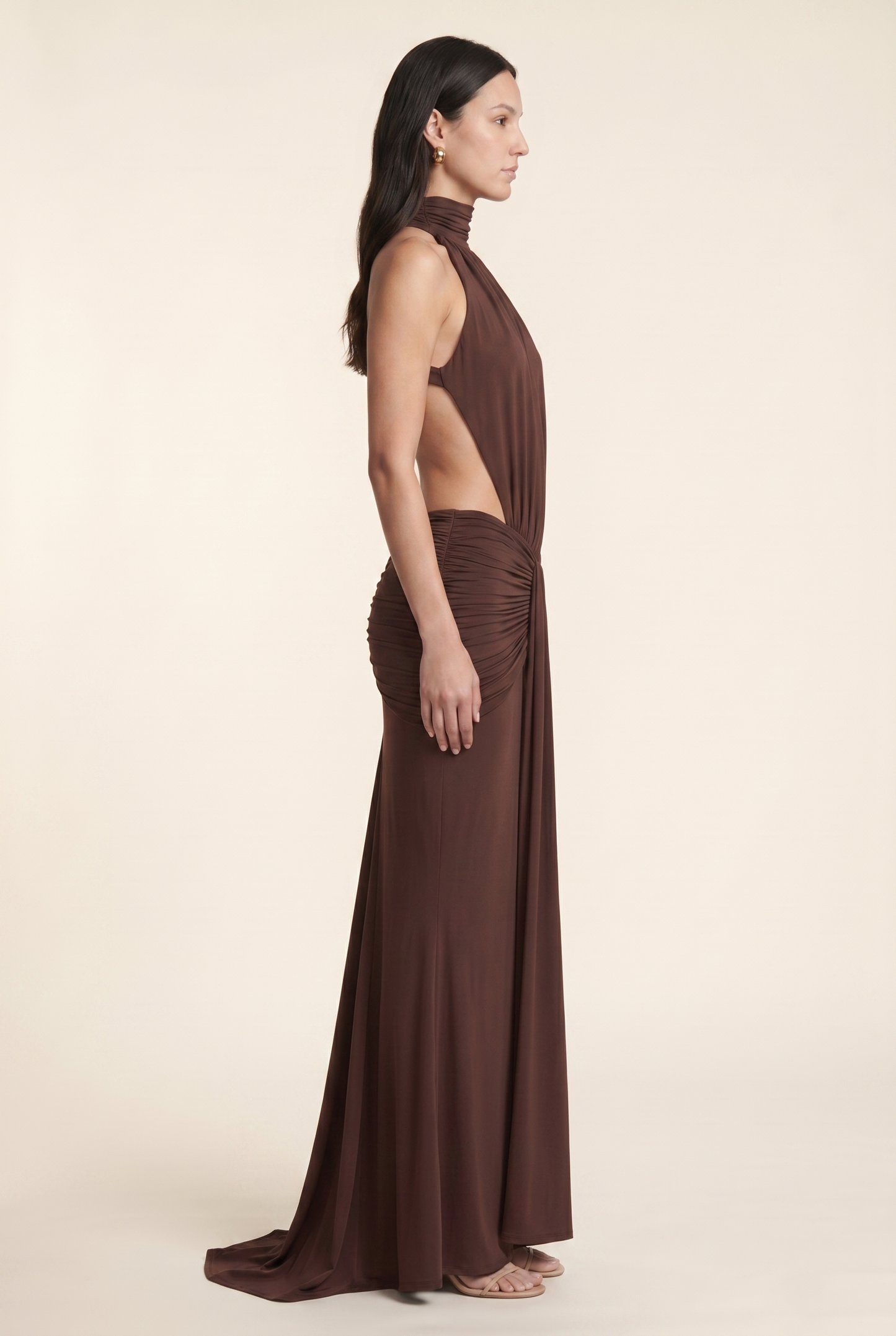 CLARA MAXI DRESS Brown side