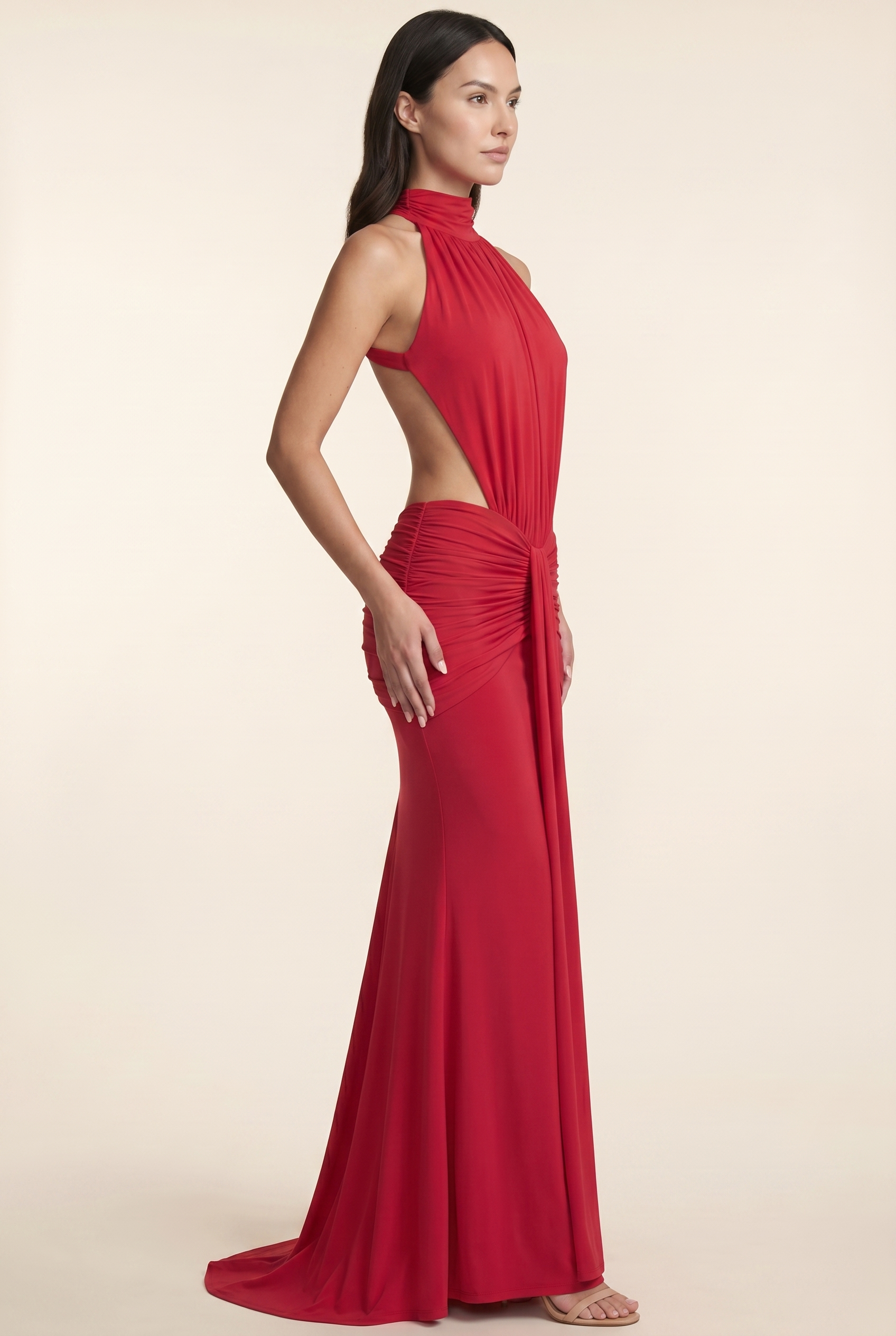 CLARA MAXI DRESS Red side