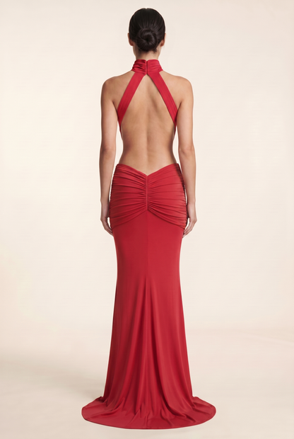 CLARA MAXI DRESS Red back