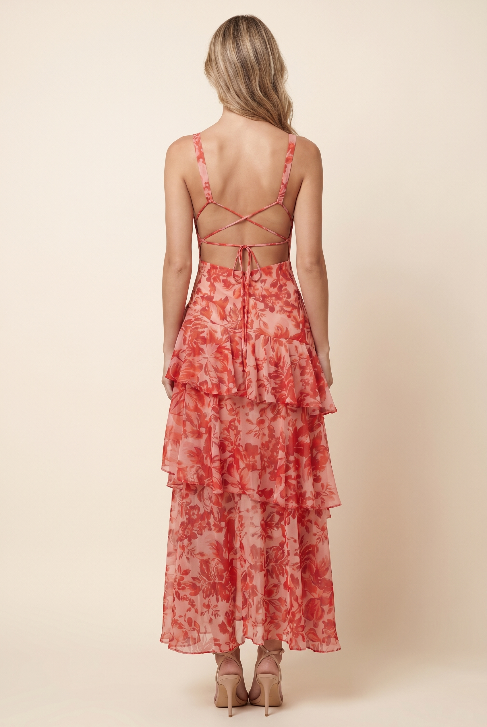 ELINA MAXI DRESS Red back