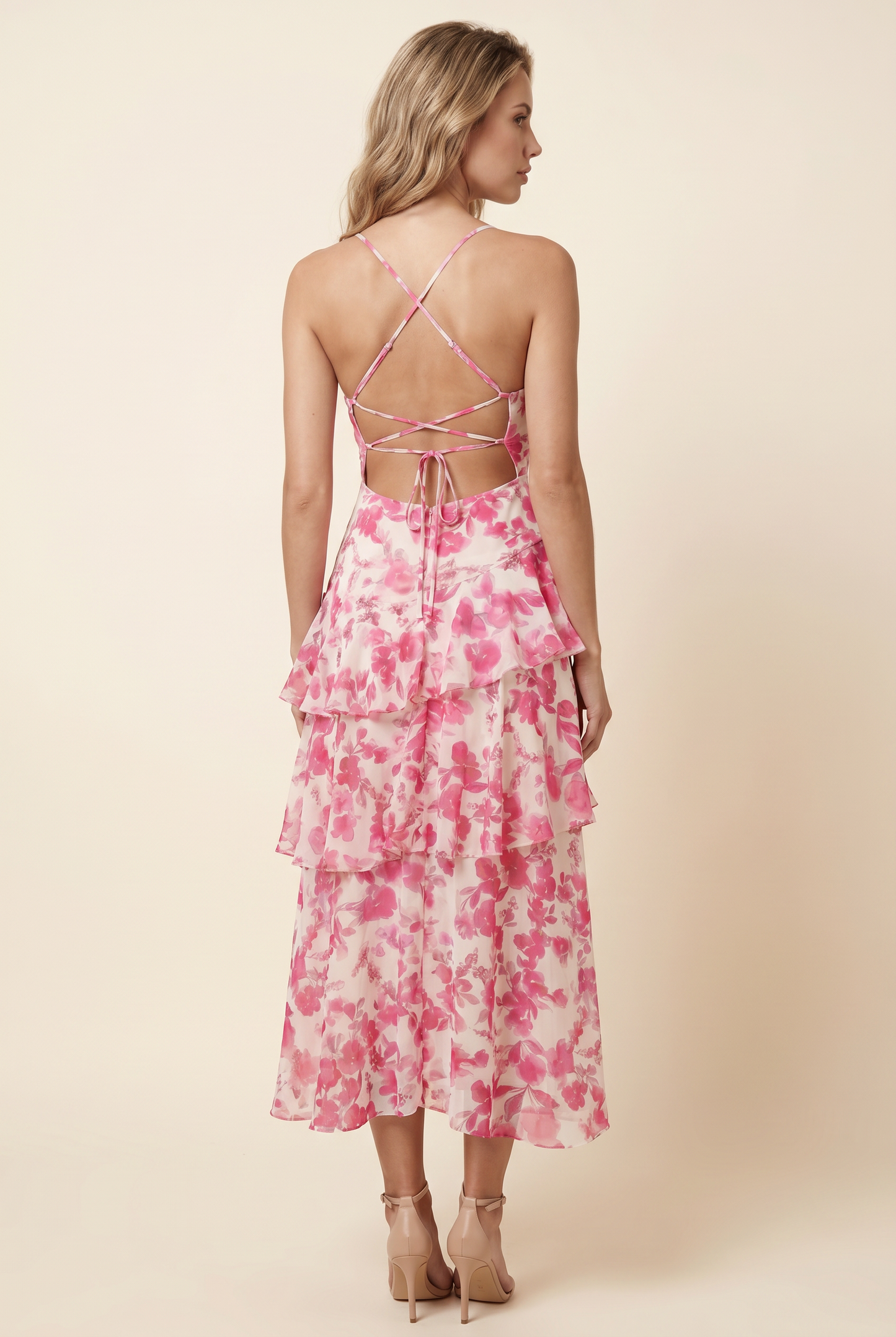 ELINA MAXI DRESS Pink back