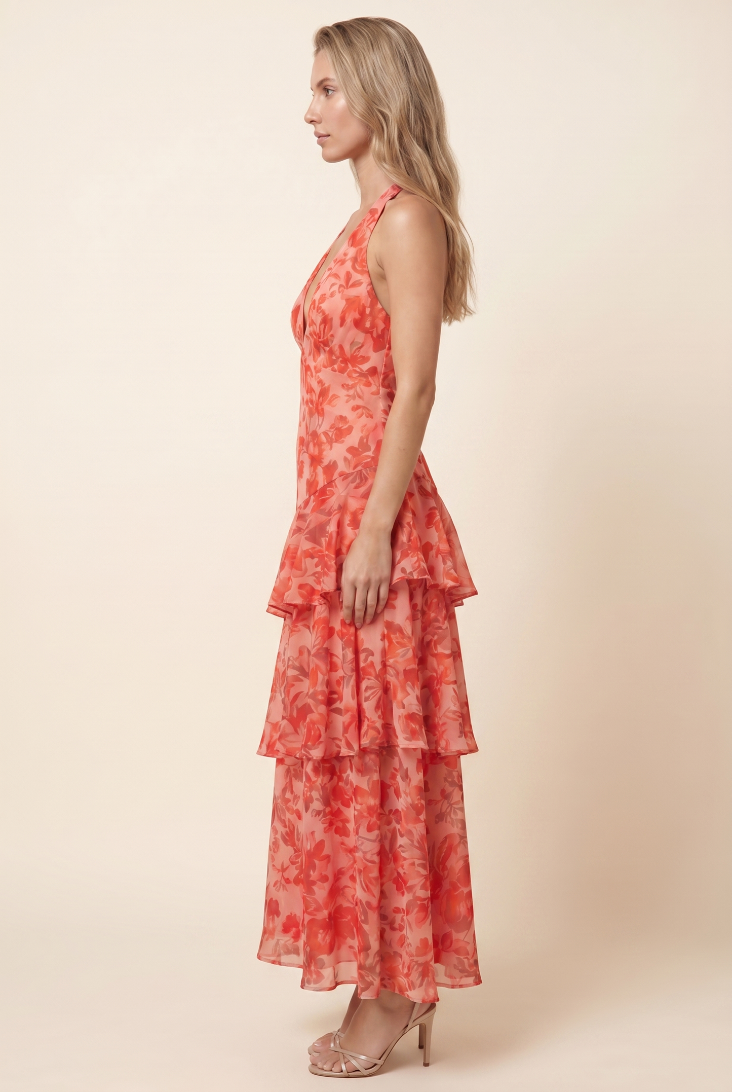 ELINA MAXI DRESS Red side