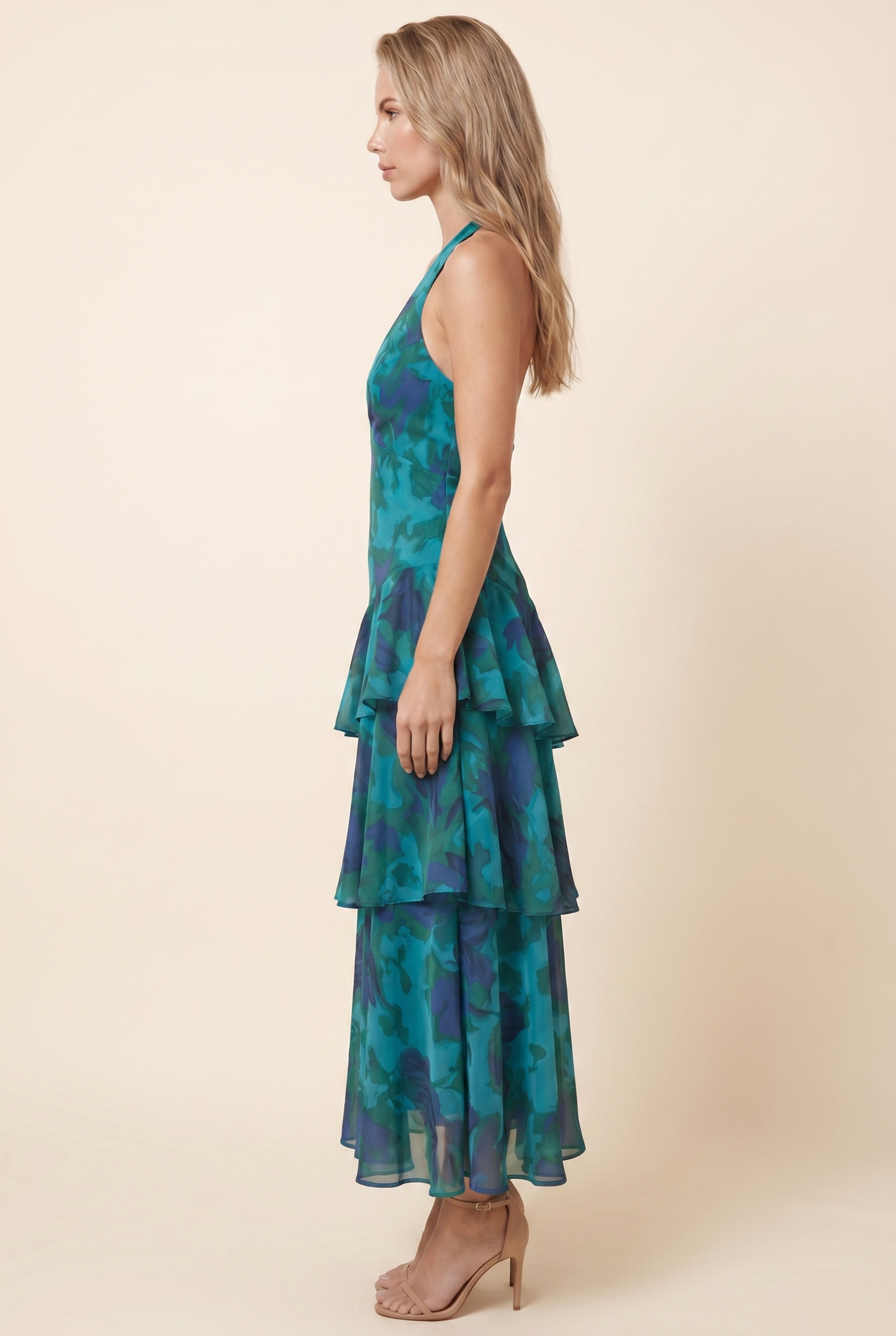 ELINA MAXI DRESS Turquoise side