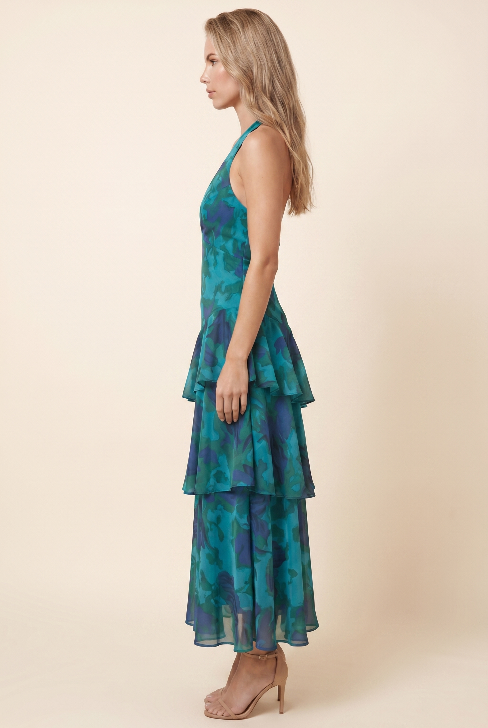ELINA MAXI DRESS Turquoise side