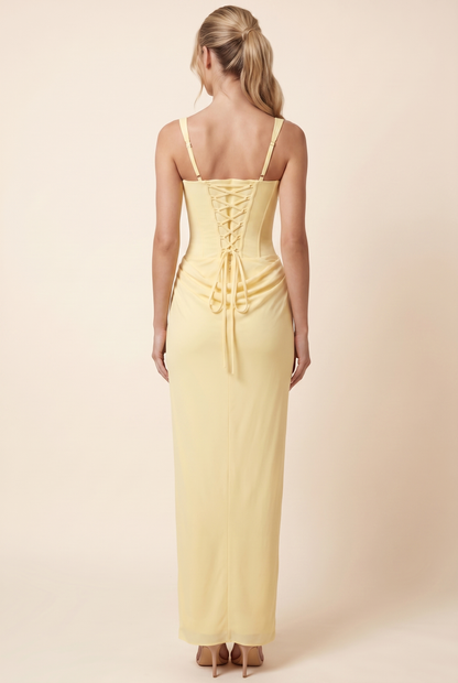 SUKI MAXI DRESS Lemon back