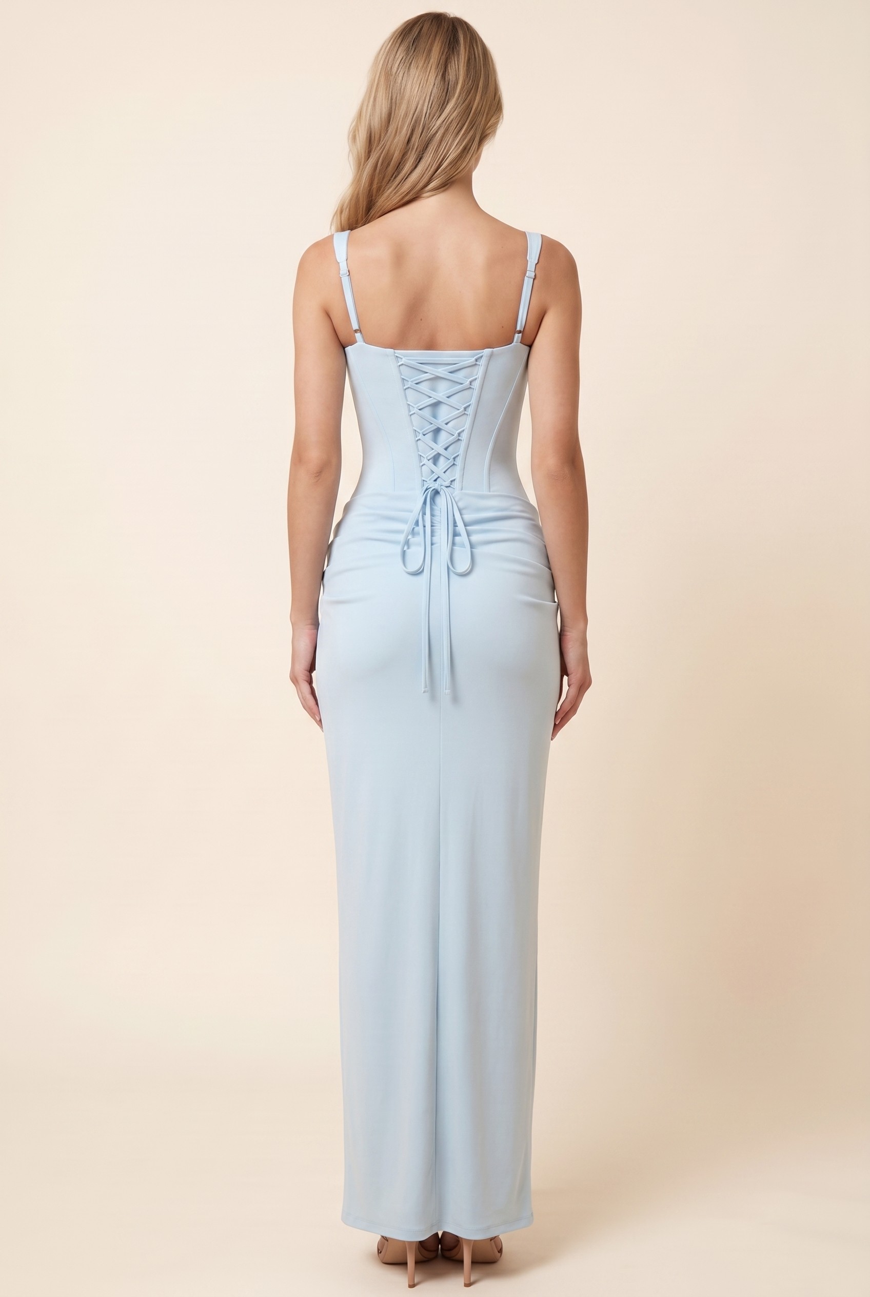 SUKI MAXI DRESS Baby Blue back