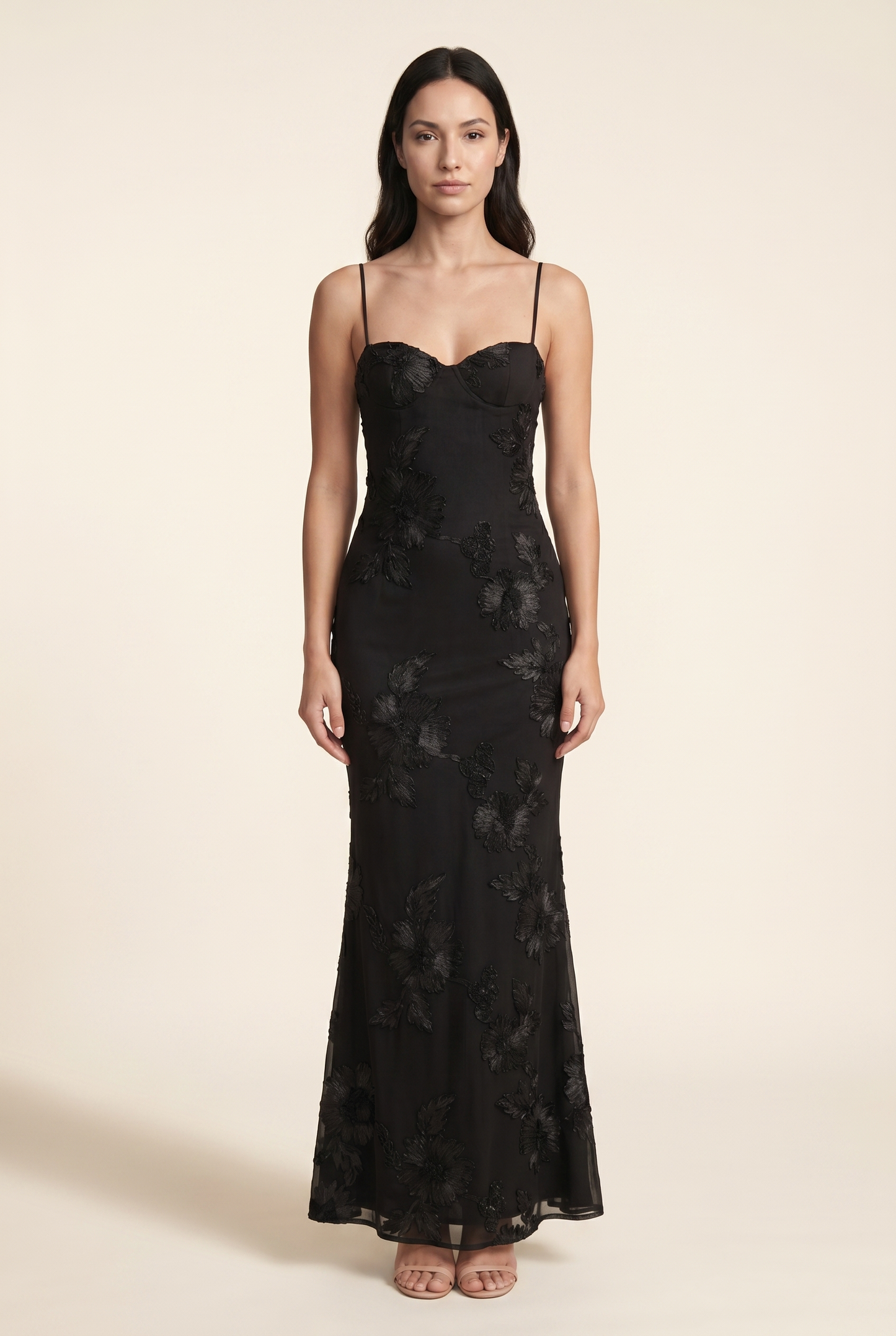 LYDIA MAXI DRESS Black front