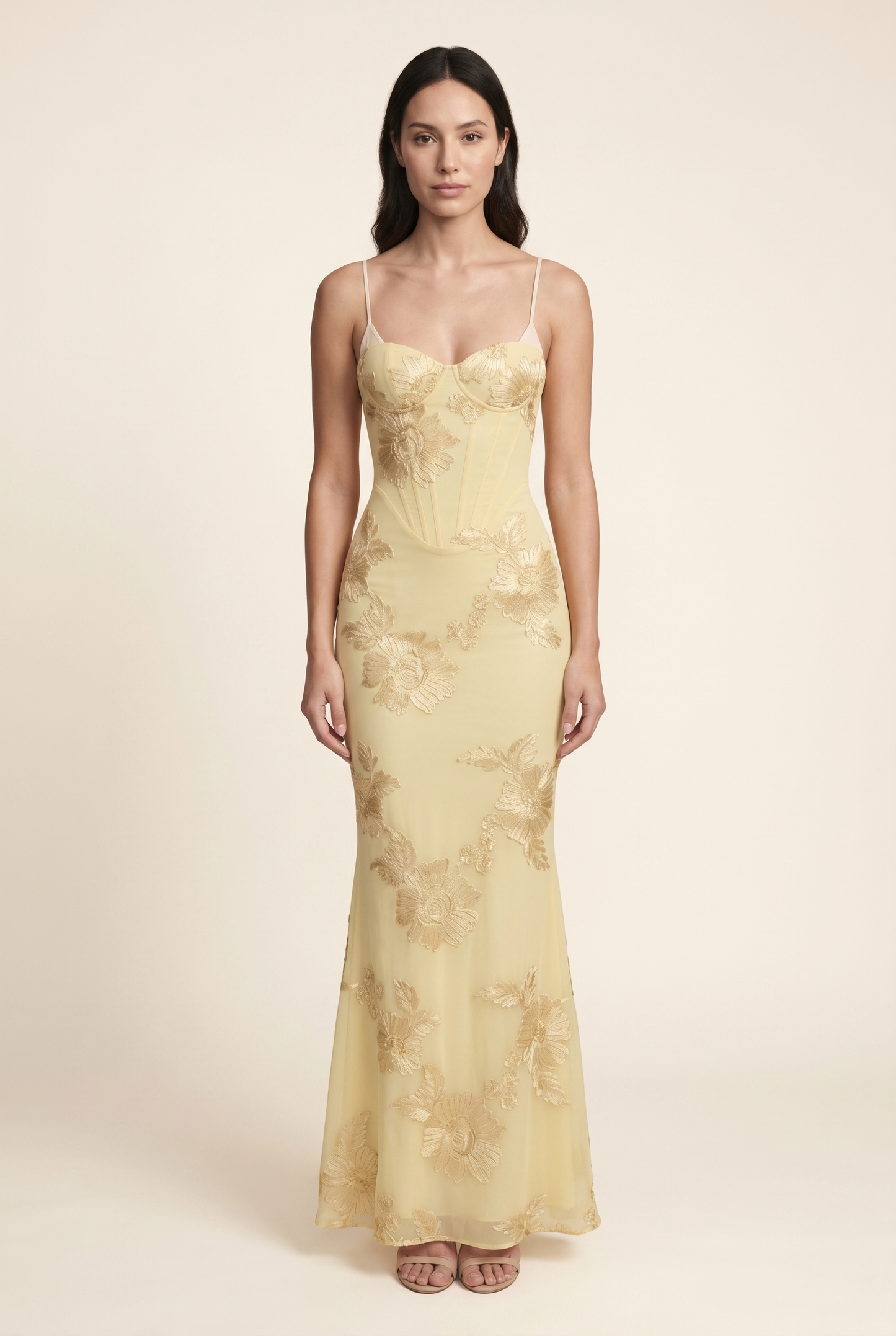 LYDIA MAXI DRESS Lemon front