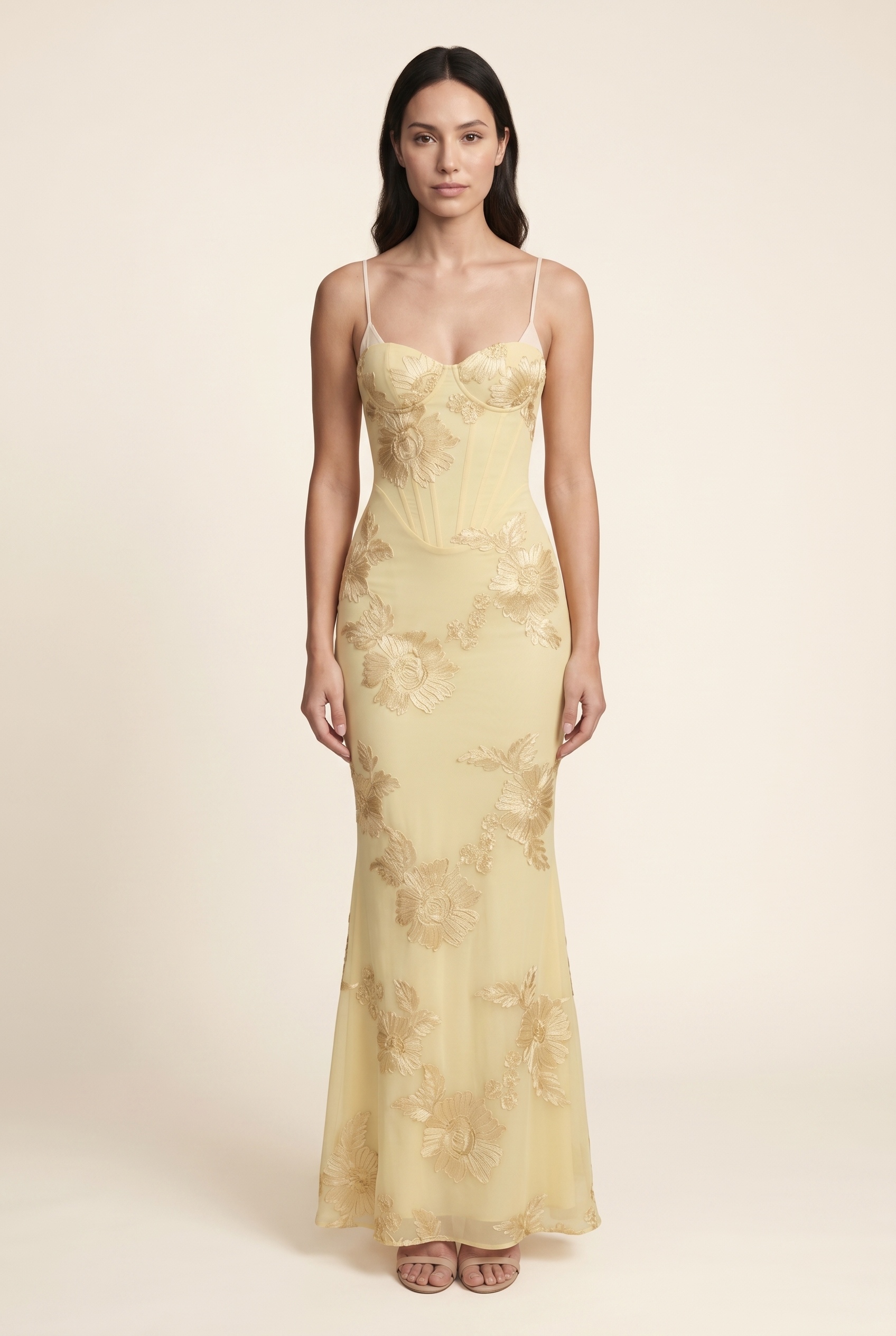 LYDIA MAXI DRESS Lemon front