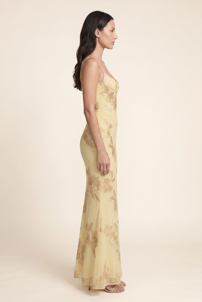 LYDIA MAXI DRESS Lemon side