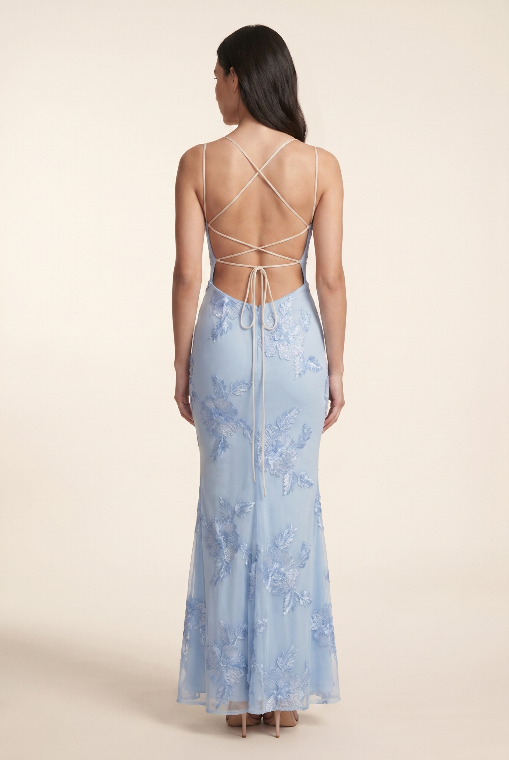LYDIA MAXI DRESS Glacier Blue back