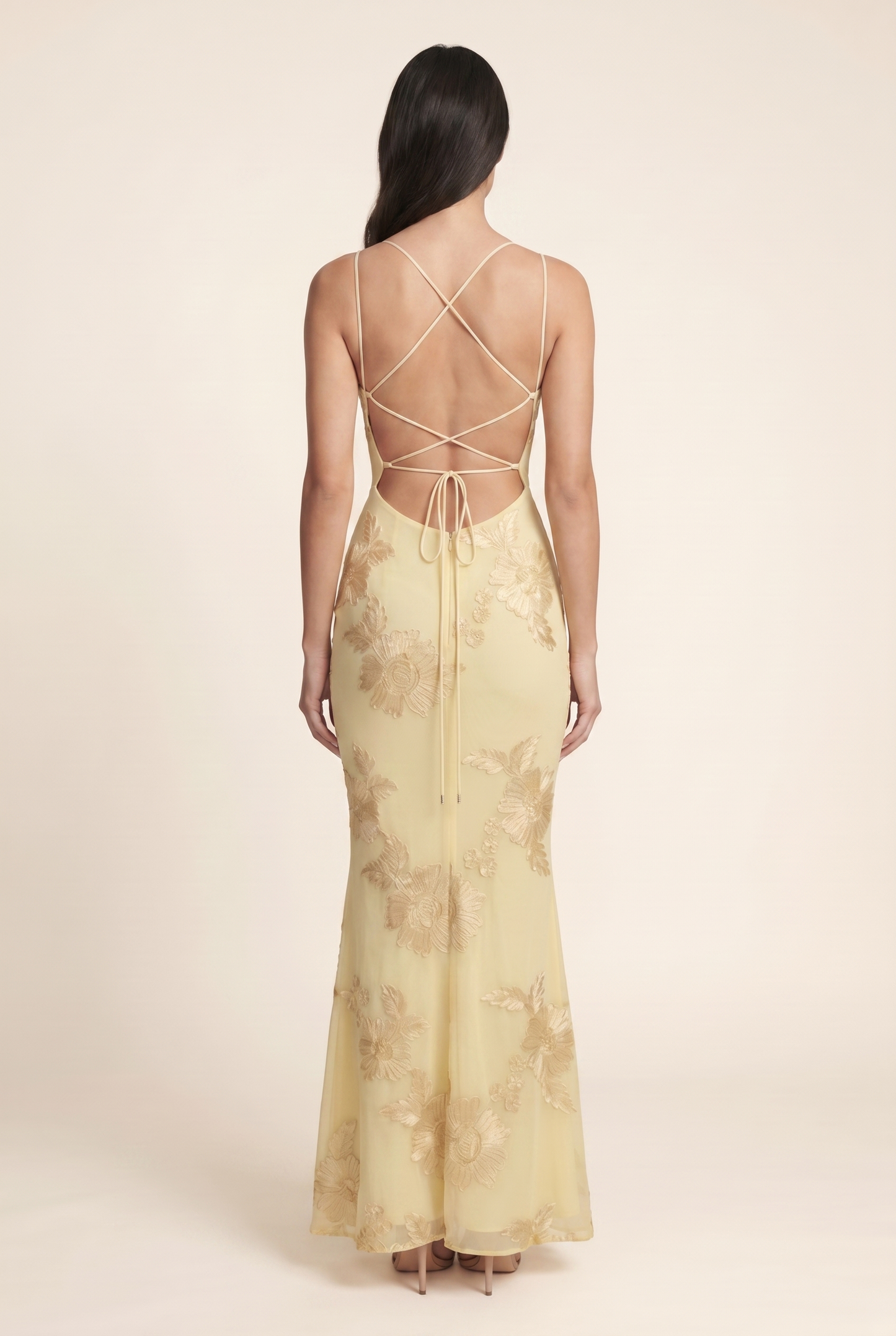 LYDIA MAXI DRESS Lemon back