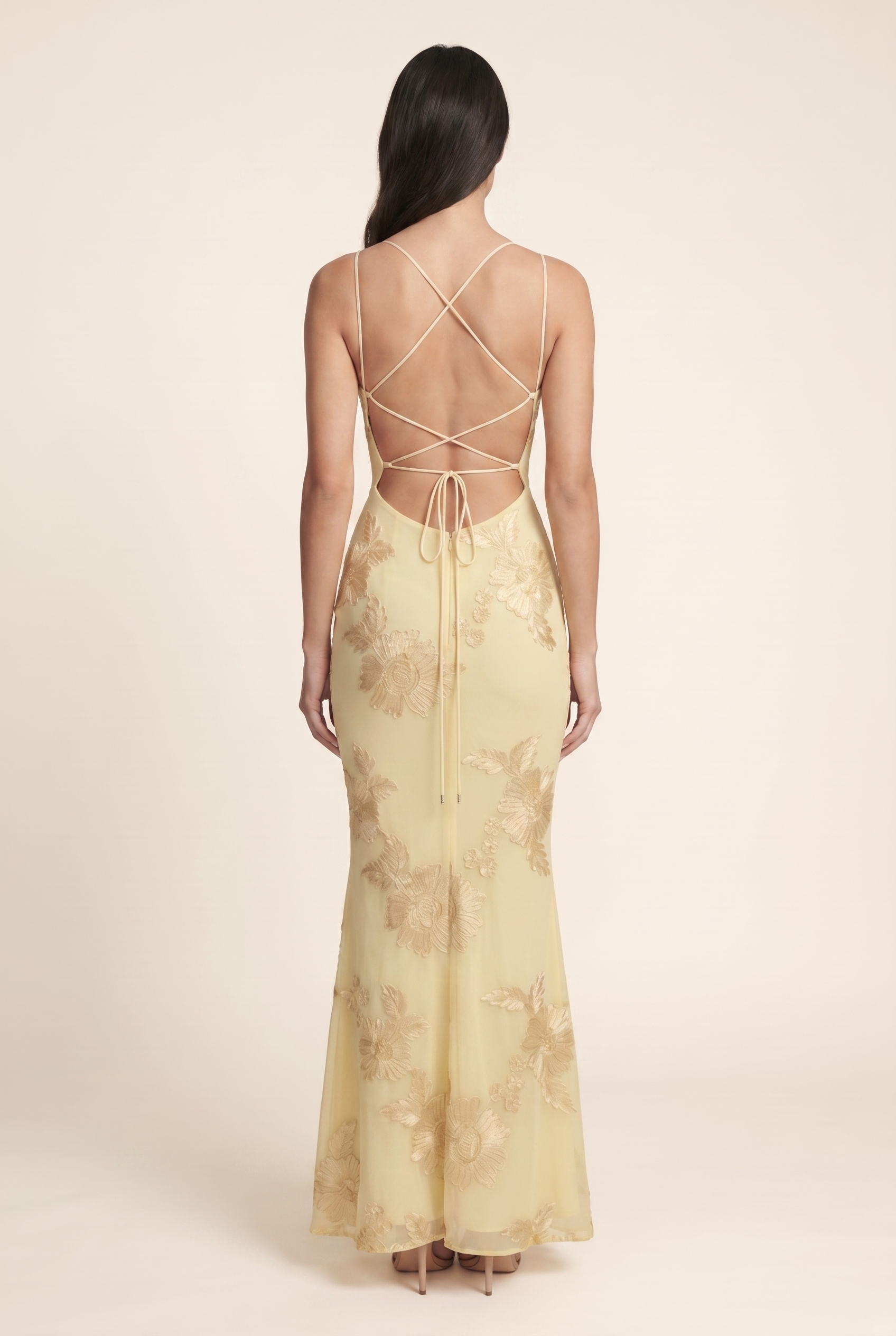 LYDIA MAXI DRESS Lemon back