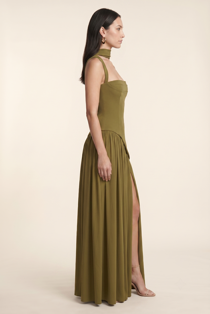 ELEANOR MAXI DRESS Deep Olive side