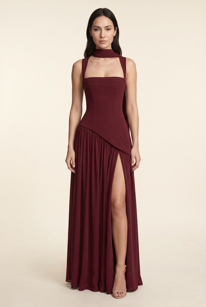 ELEANOR MAXI DRESS Cherry Lacquer front