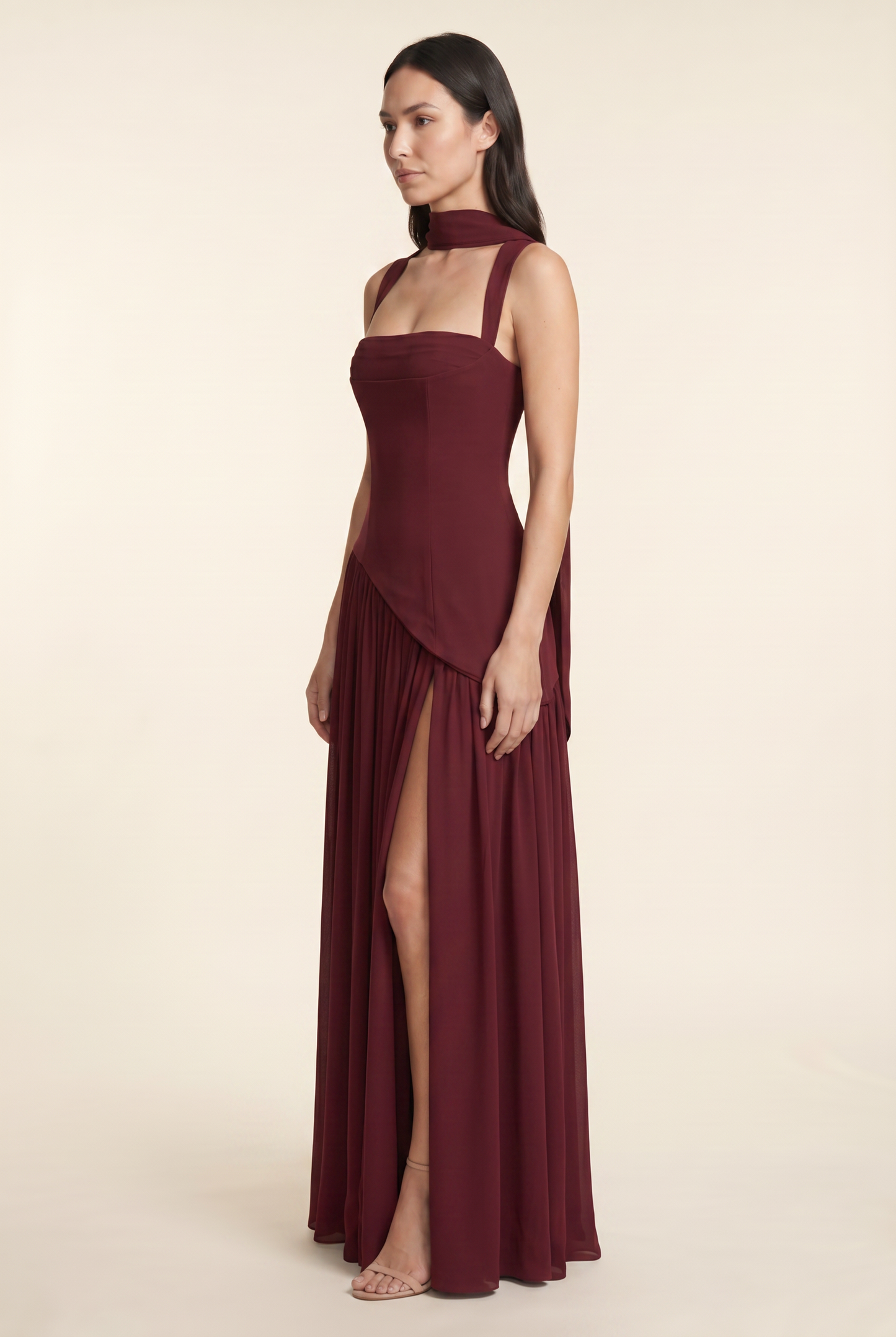 ELEANOR MAXI DRESS Cherry Lacquer side