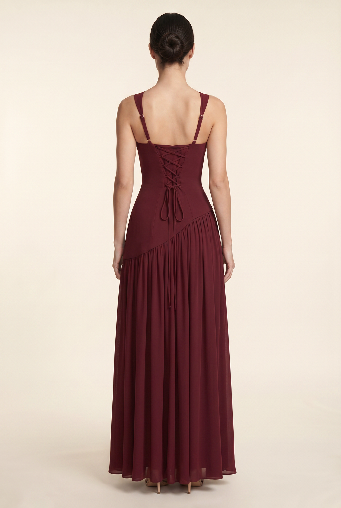 ELEANOR MAXI DRESS Cherry Lacquer back