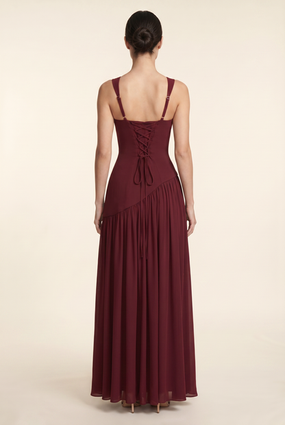 ELEANOR MAXI DRESS Cherry Lacquer back