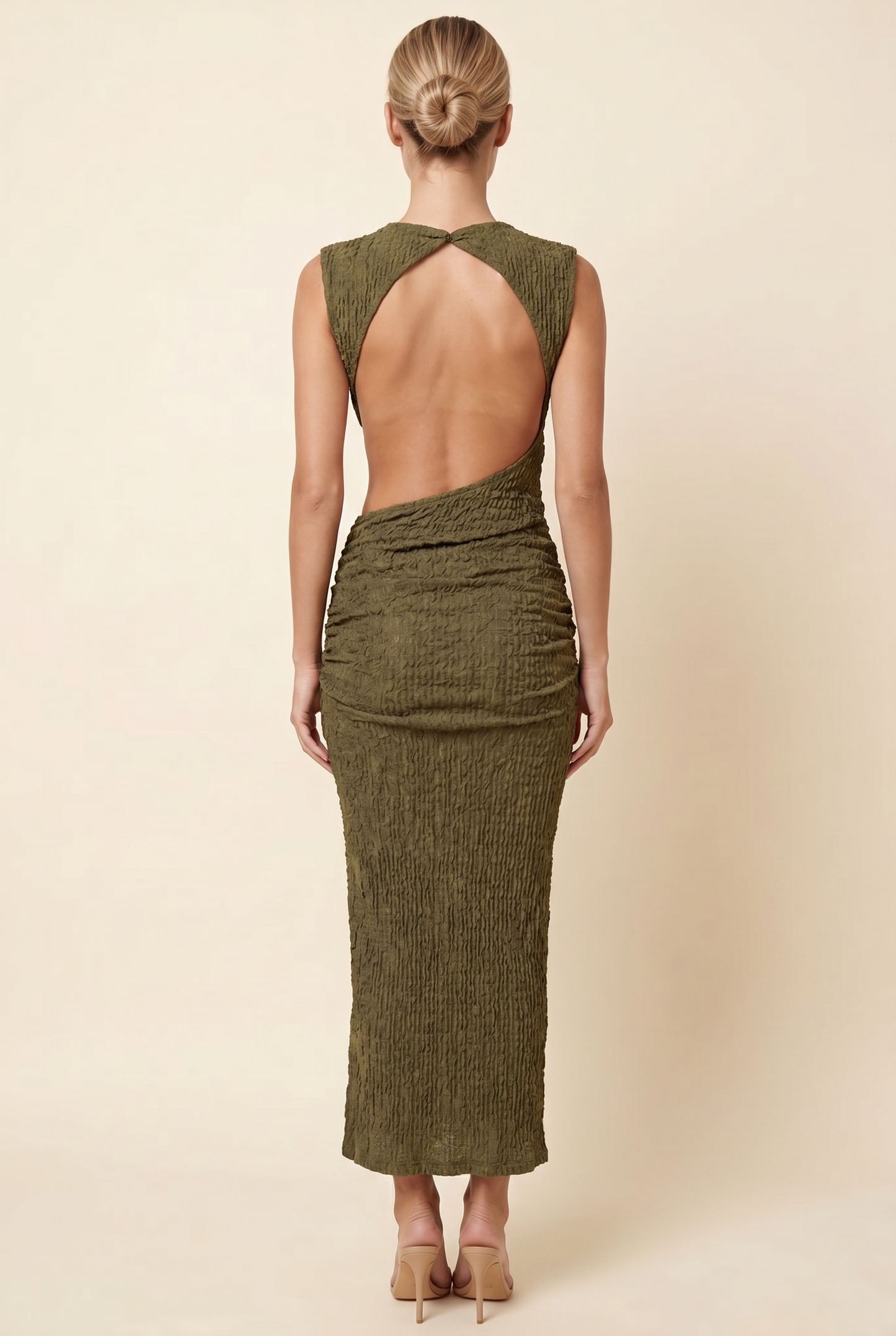CARA MAXI DRESS Khaki back