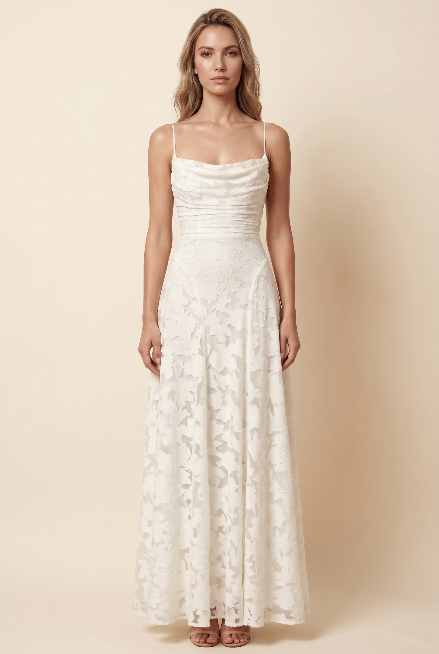 COURTNEY MAXI DRESS White front