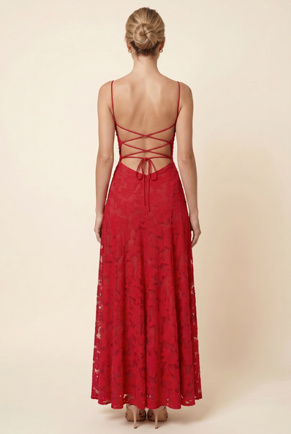 COURTNEY MAXI DRESS Red back
