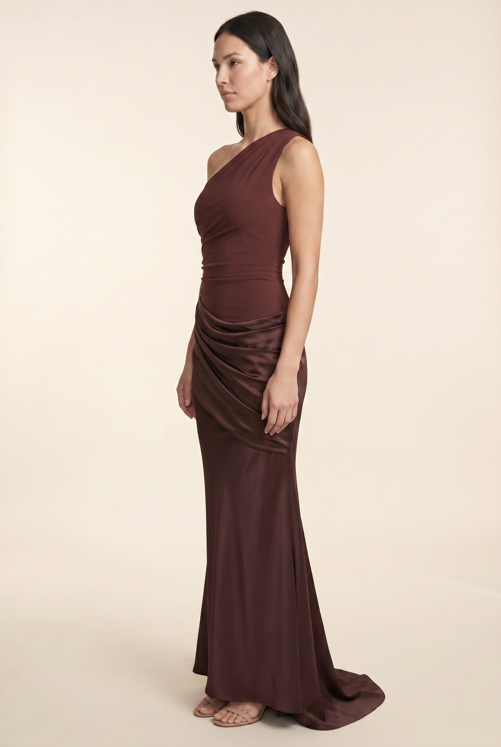 YASMINA MAXI DRESS Plum Brown side
