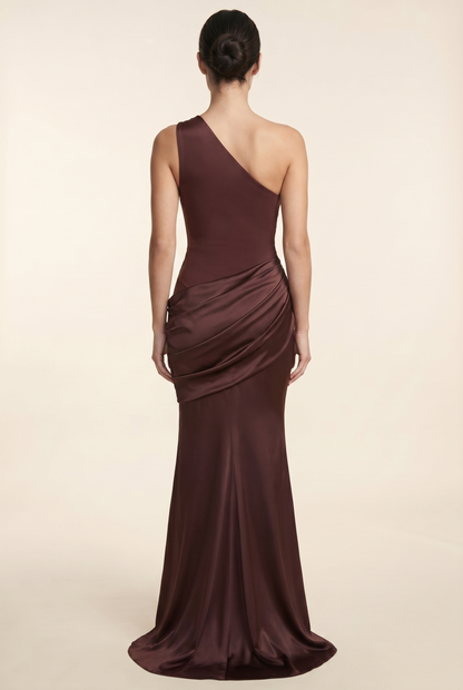 YASMINA MAXI DRESS Plum Brown back