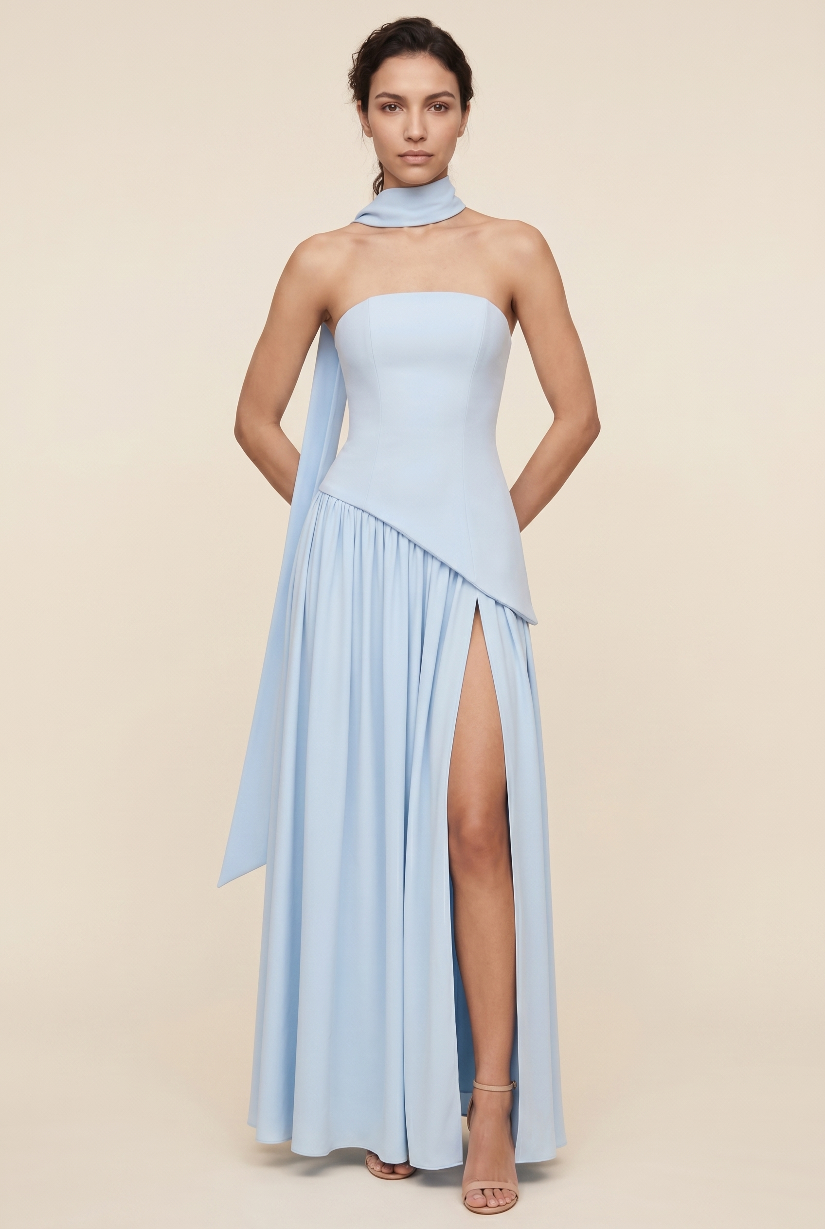 RILEY MAXI DRESS Baby Blue front