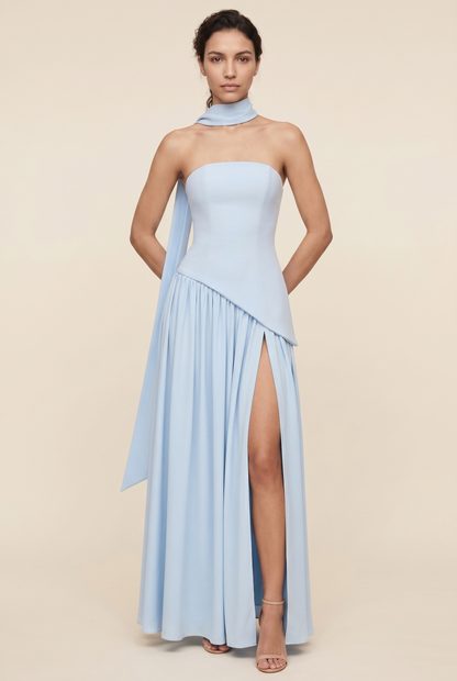 RILEY MAXI DRESS Baby Blue front
