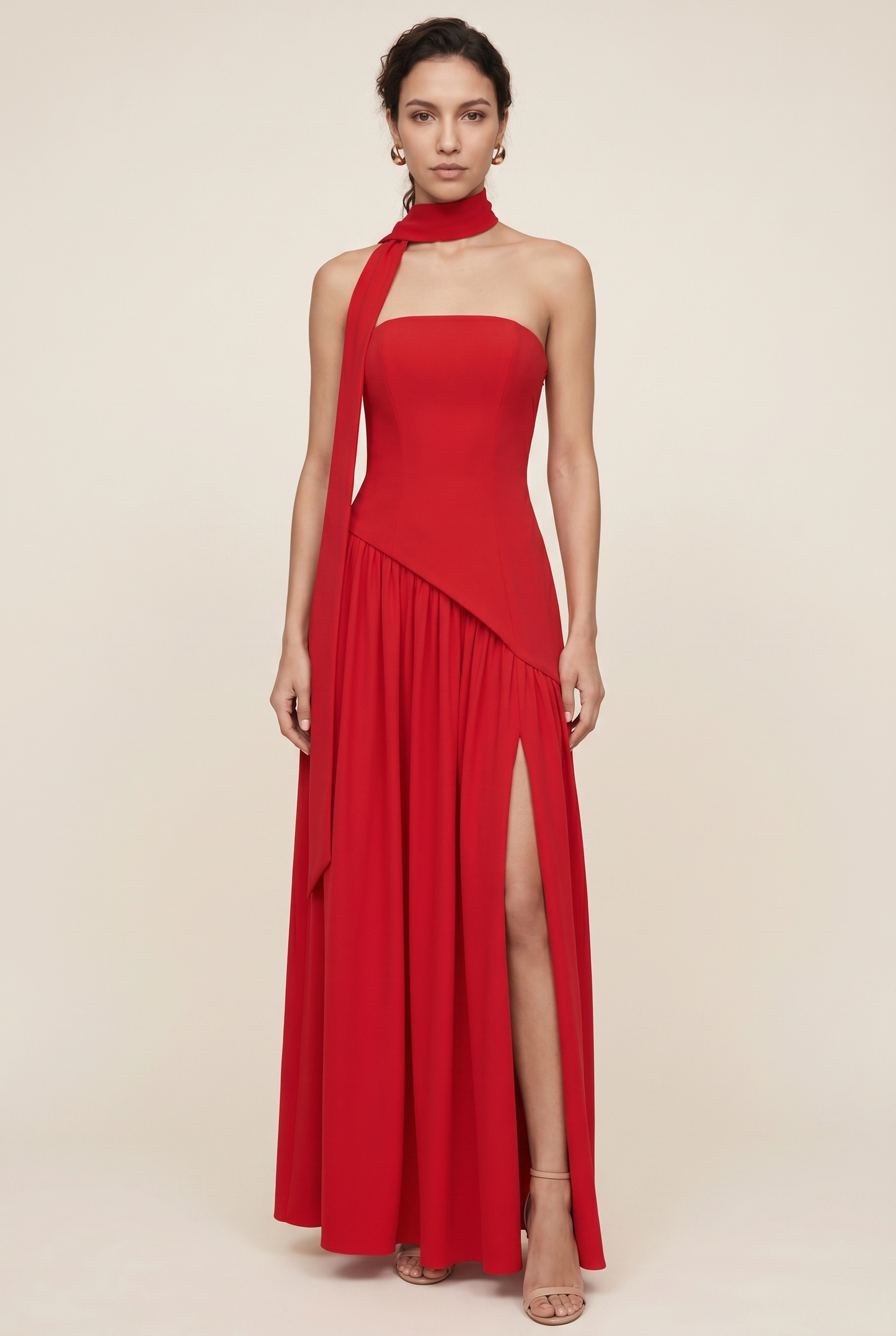 RILEY MAXI DRESS Red front