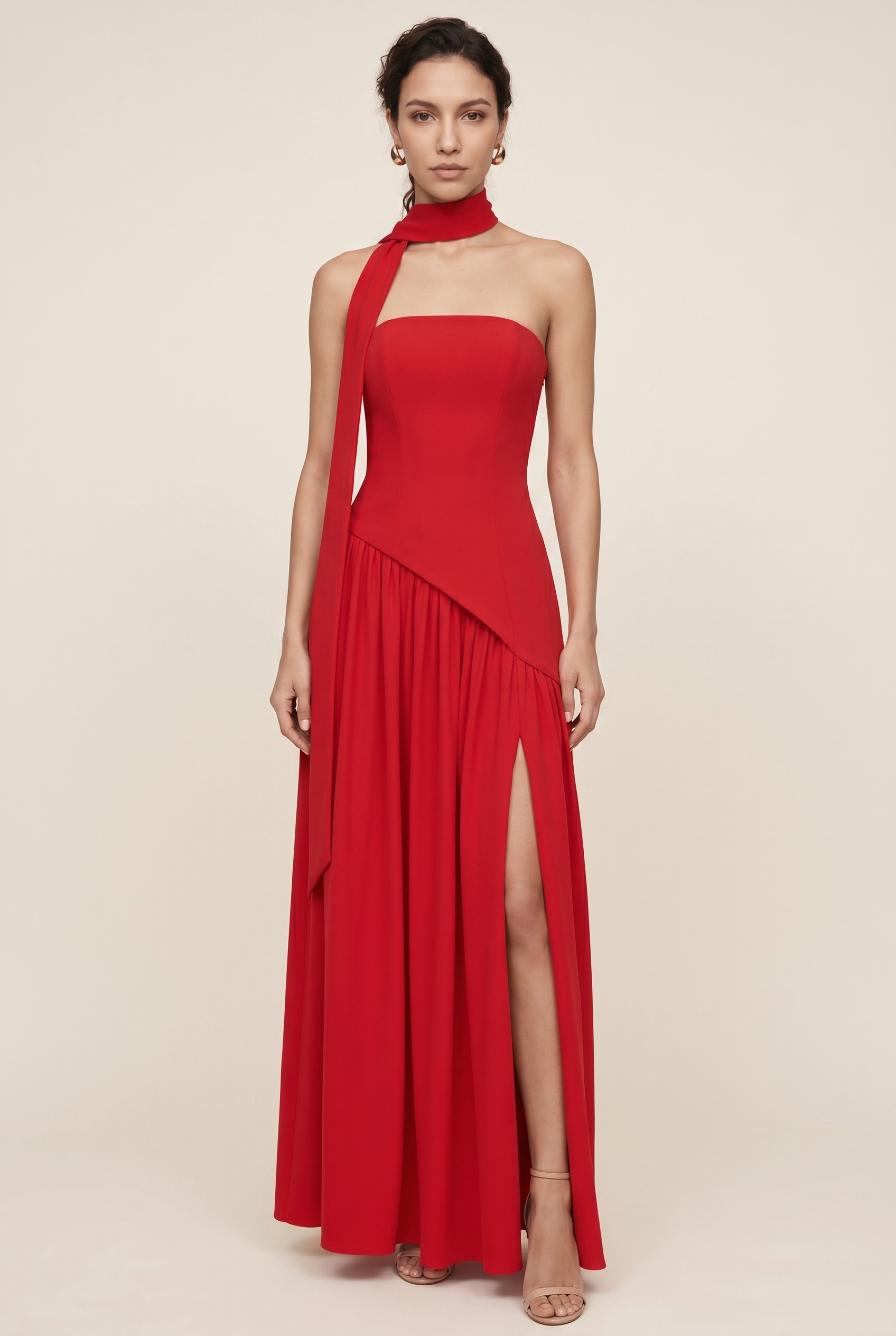 RILEY MAXI DRESS Red front