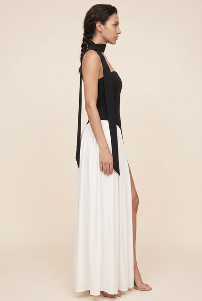 RILEY MAXI DRESS Black White side