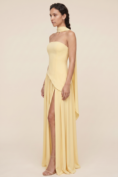 RILEY MAXI DRESS Lemon side