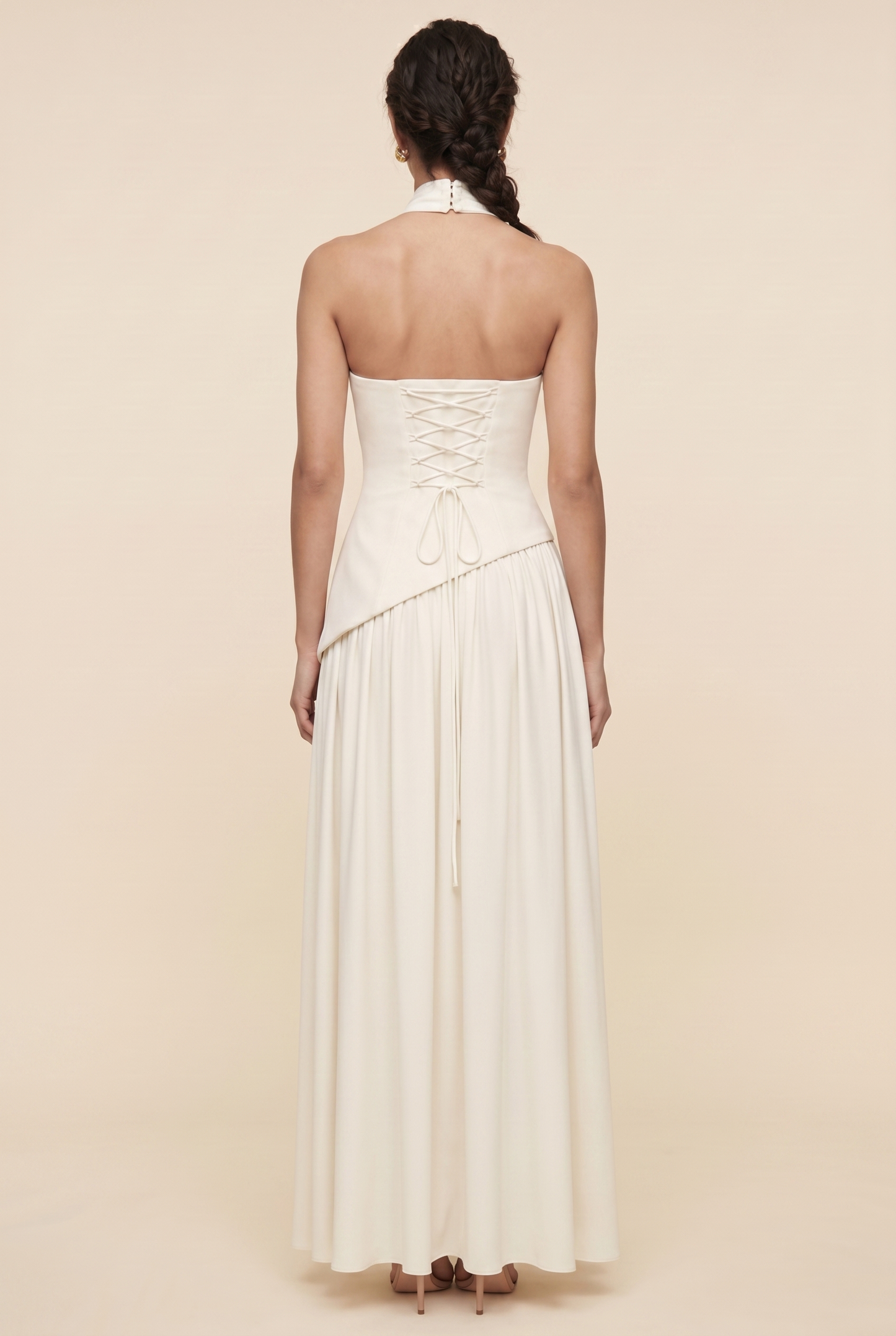 RILEY MAXI DRESS Ivory back closed