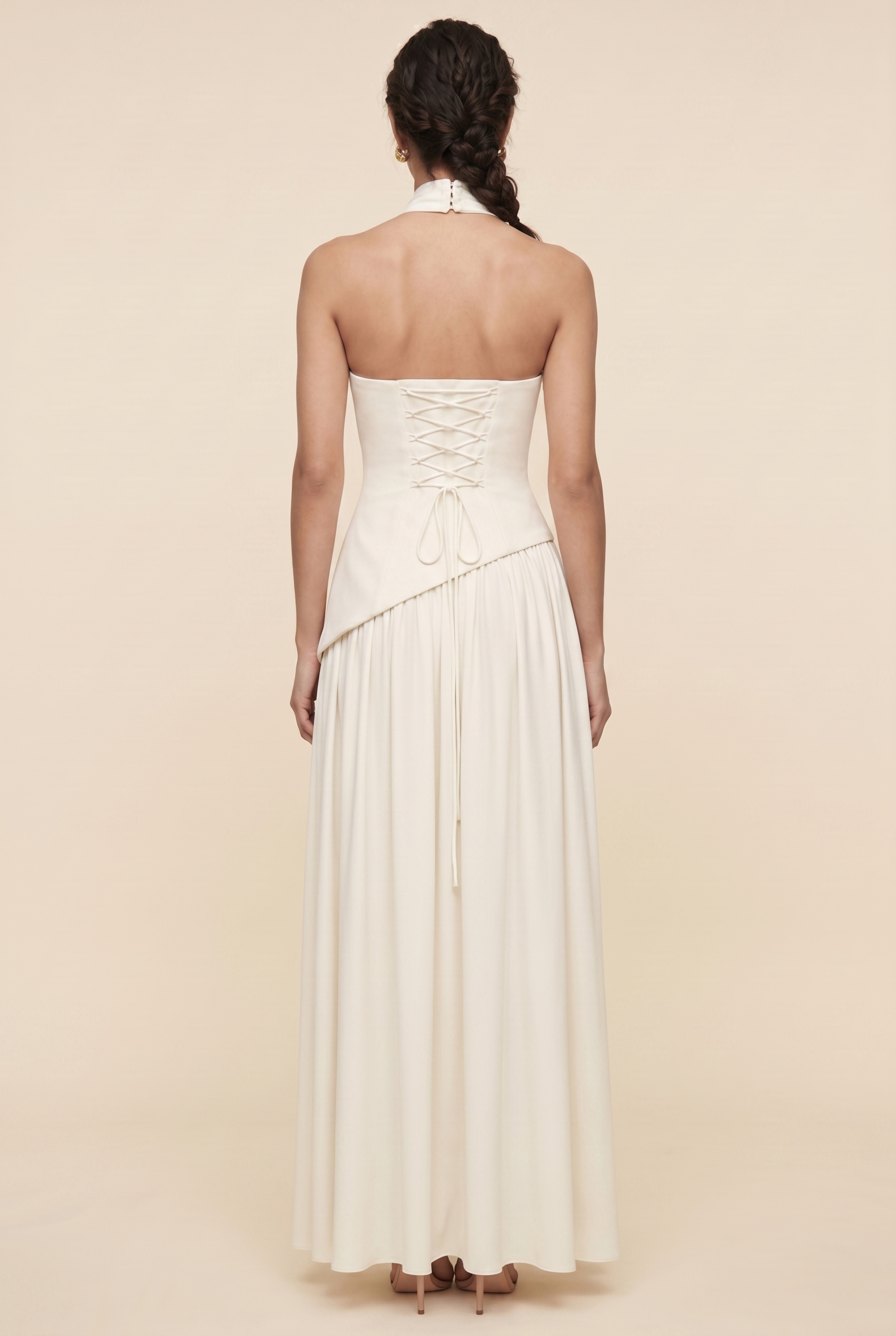 RILEY MAXI DRESS Ivory back closed