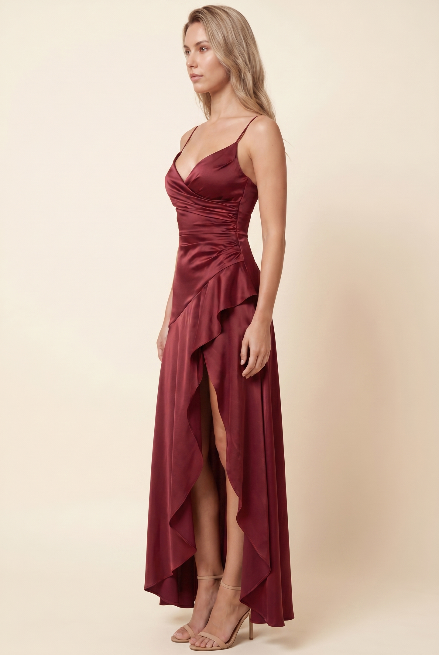EMY MAXI DRESS Cherry Lacquer side