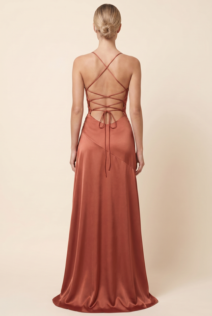 EMY MAXI DRESS Rust back full