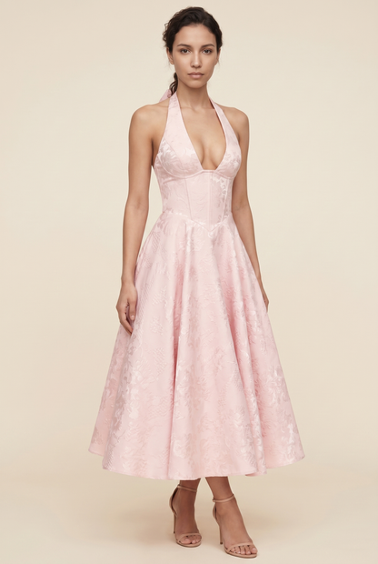 STEPHANIE MIDI DRESS Blush front