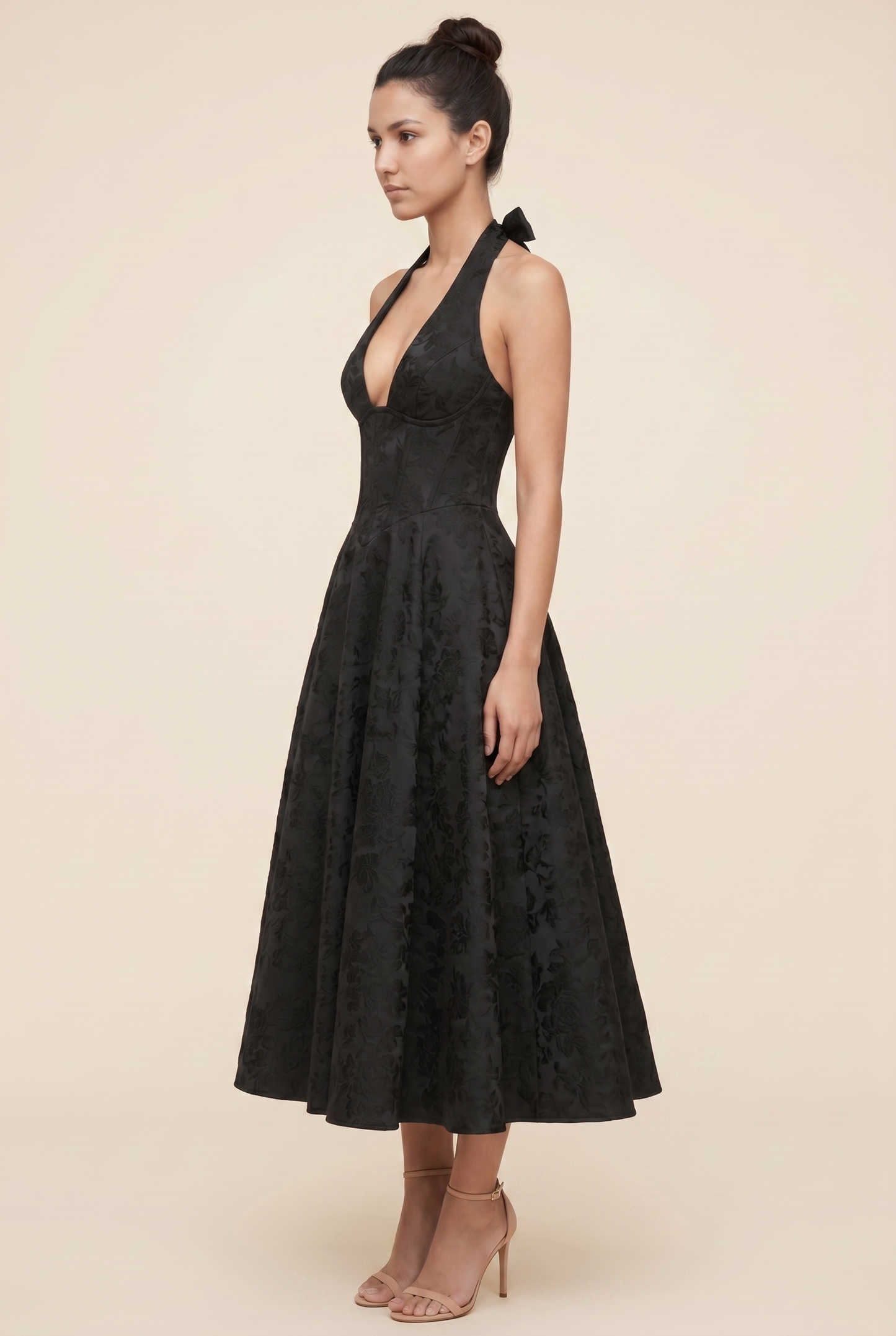 STEPHANIE MIDI DRESS Black side