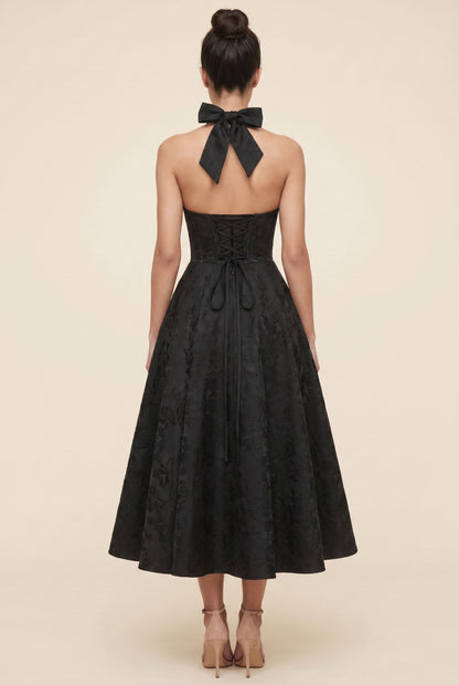 STEPHANIE MIDI DRESS Black back